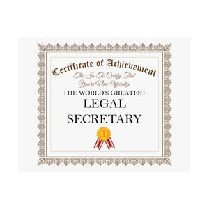 World's Greatest Legal Secretary - 14 in x 11 in Matte Poster
