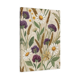 Wildflowers Pattern 082 - 18 in x 24 in Matte Canvas, Stretched, 1.25 in