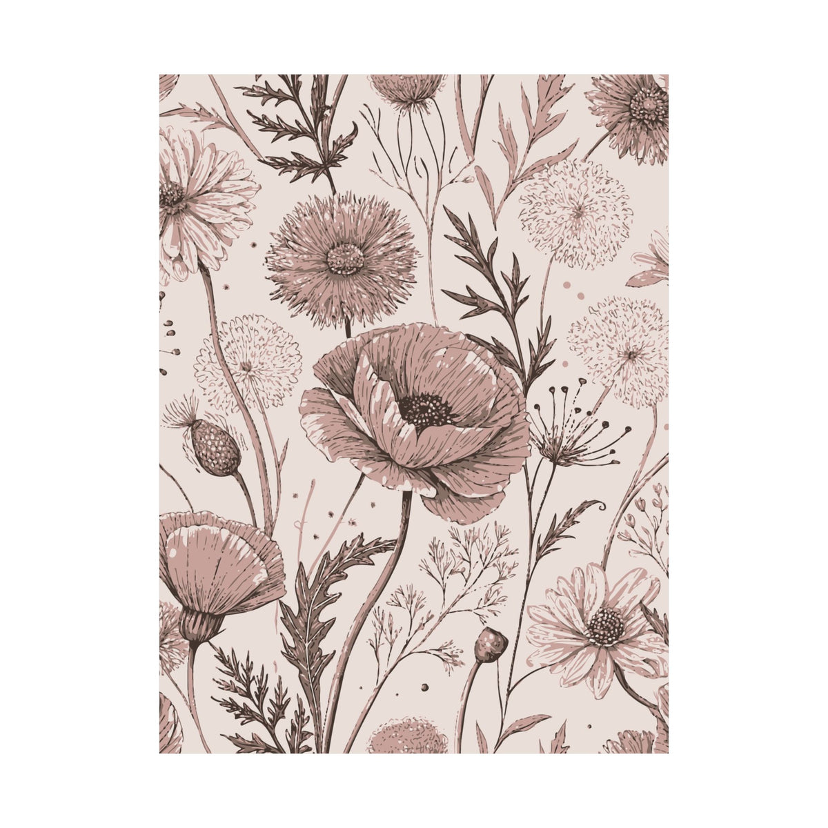 Wildflowers Pattern 123 - 18 in x 24 in Matte Poster