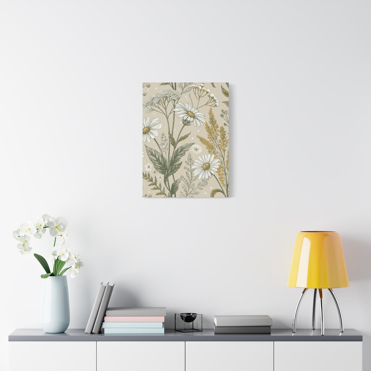 Wildflowers Pattern 157 - 18 in x 24 in Matte Canvas, Stretched, 1.25 in