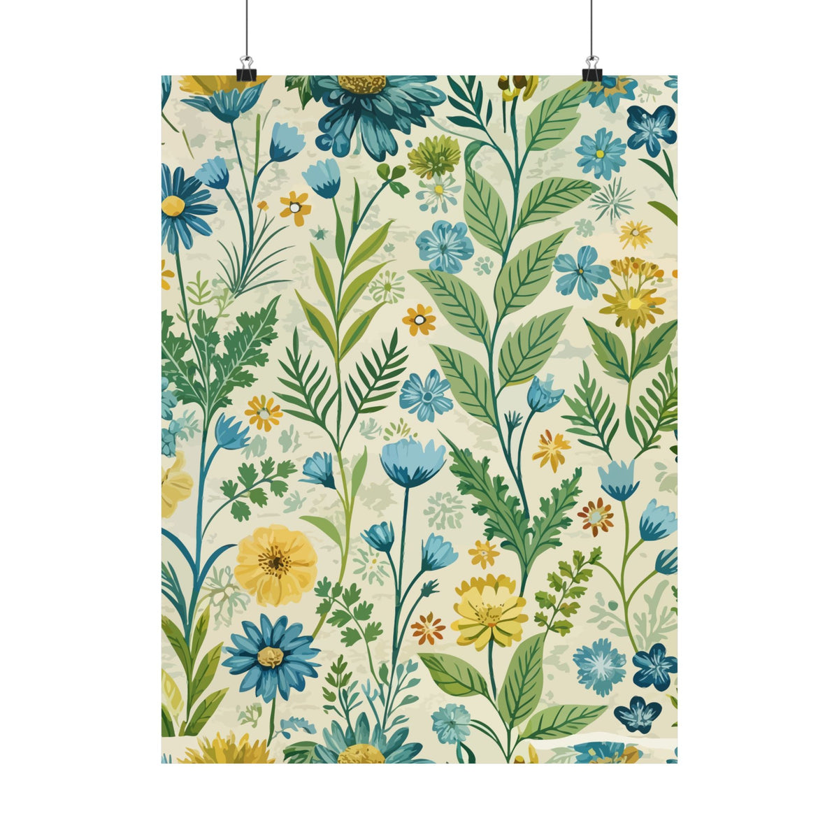 Folk Floral Pattern, Baltic Inspired 01 - 18 in x 24 in Matte Poster