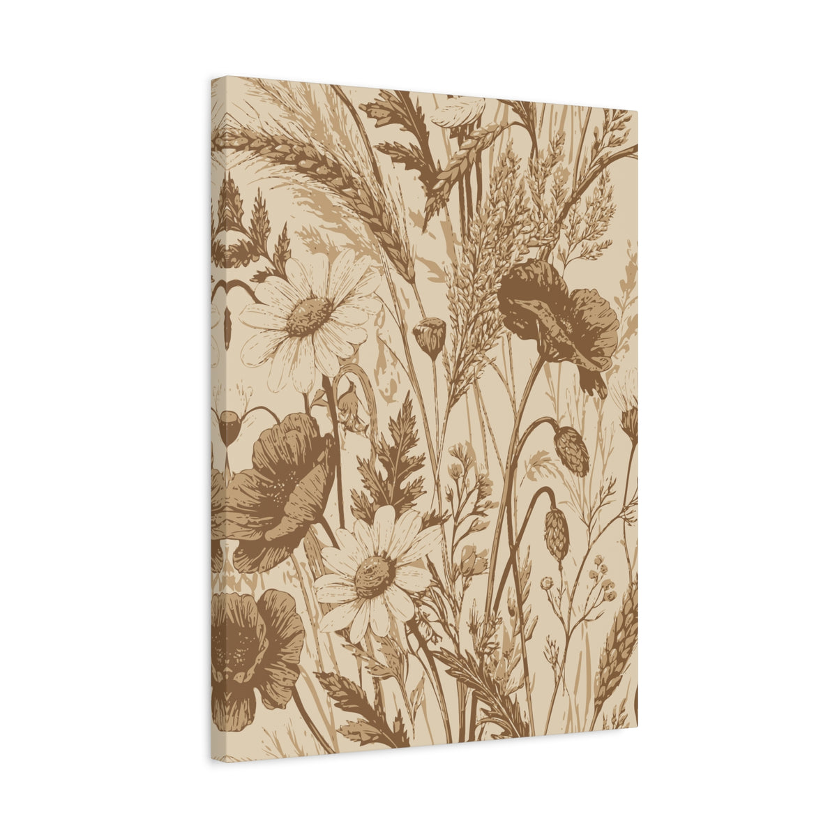 Wildflowers Pattern 166 - 18 in x 24 in Matte Canvas, Stretched, 1.25 in