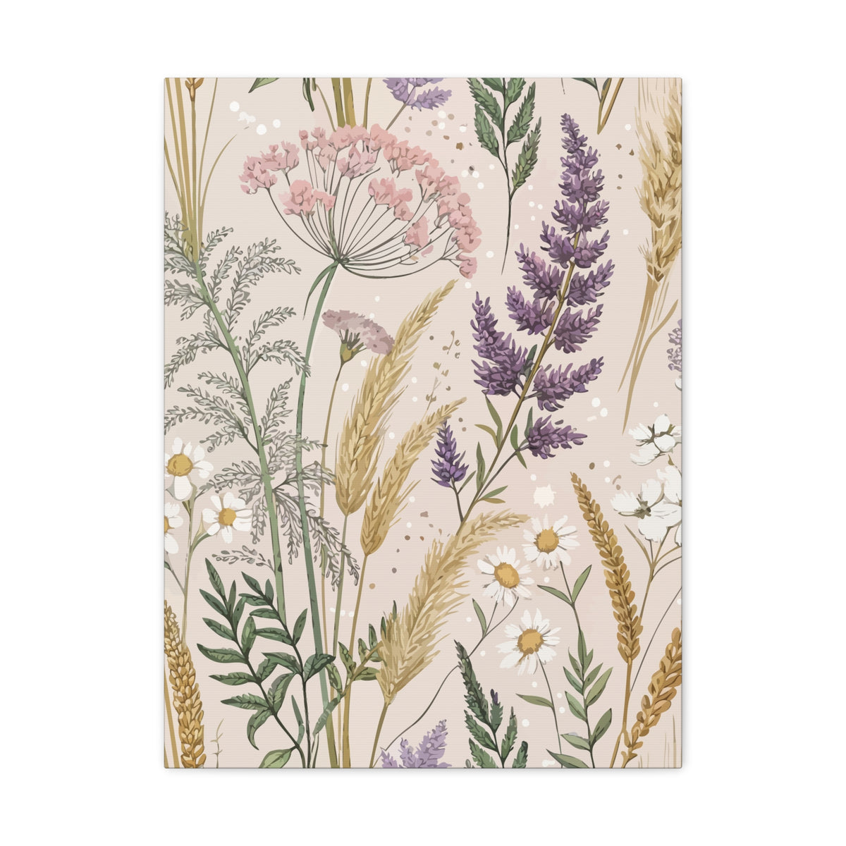 Wildflowers Pattern 145 - 18 in x 24 in Matte Canvas, Stretched, 1.25 in