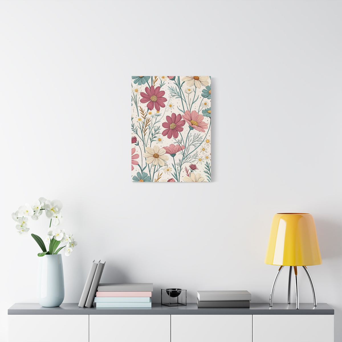 Wildflowers Pattern 110 - 18 in x 24 in Matte Canvas, Stretched, 1.25 in