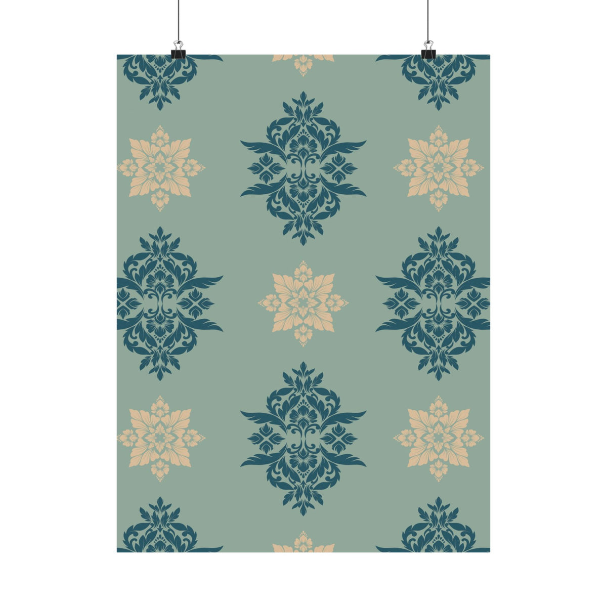 Damask Pattern 023 - 18 in x 24 in Matte Poster