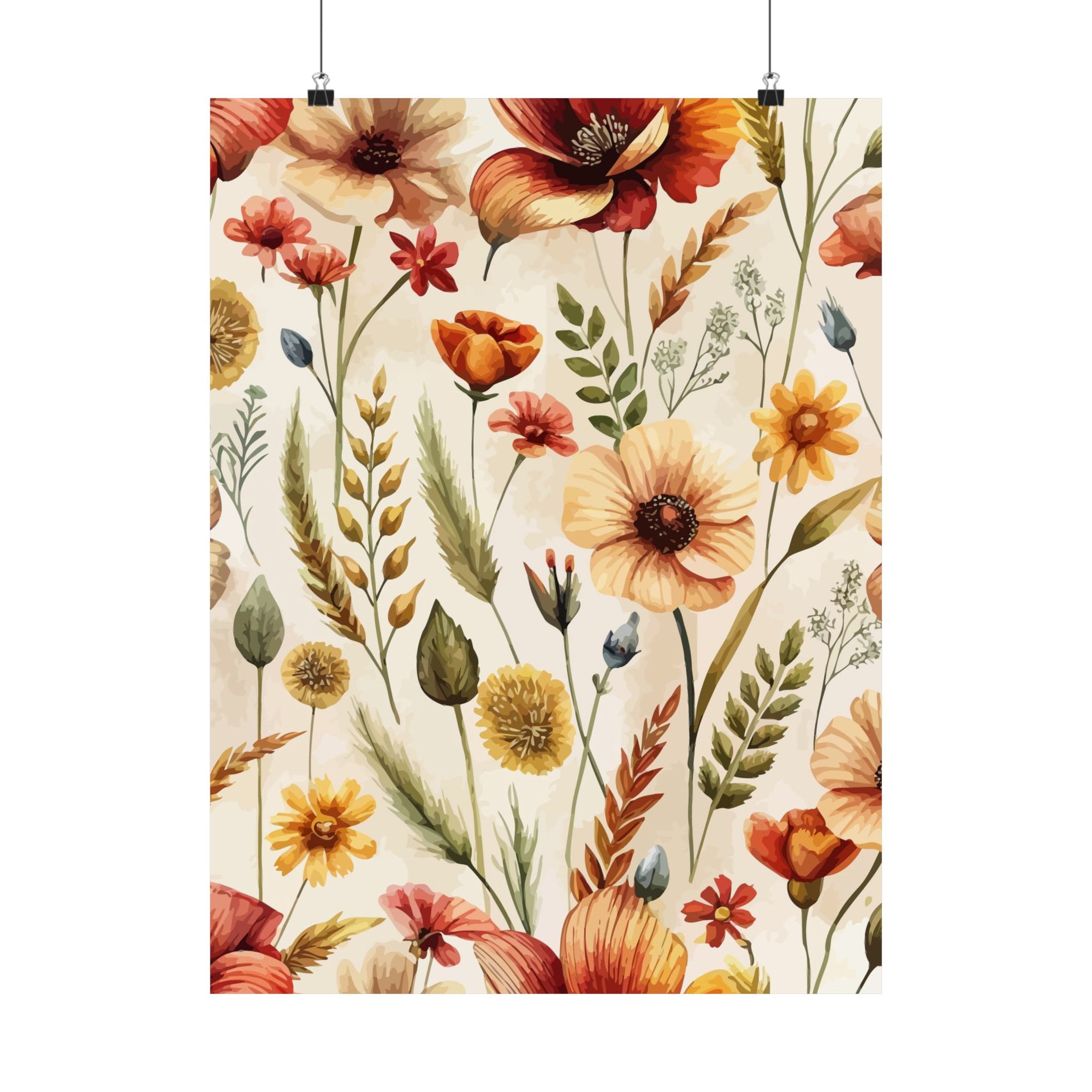 Folk Floral Pattern, Czech Inspired 01 - 18 in x 24 in Matte Poster