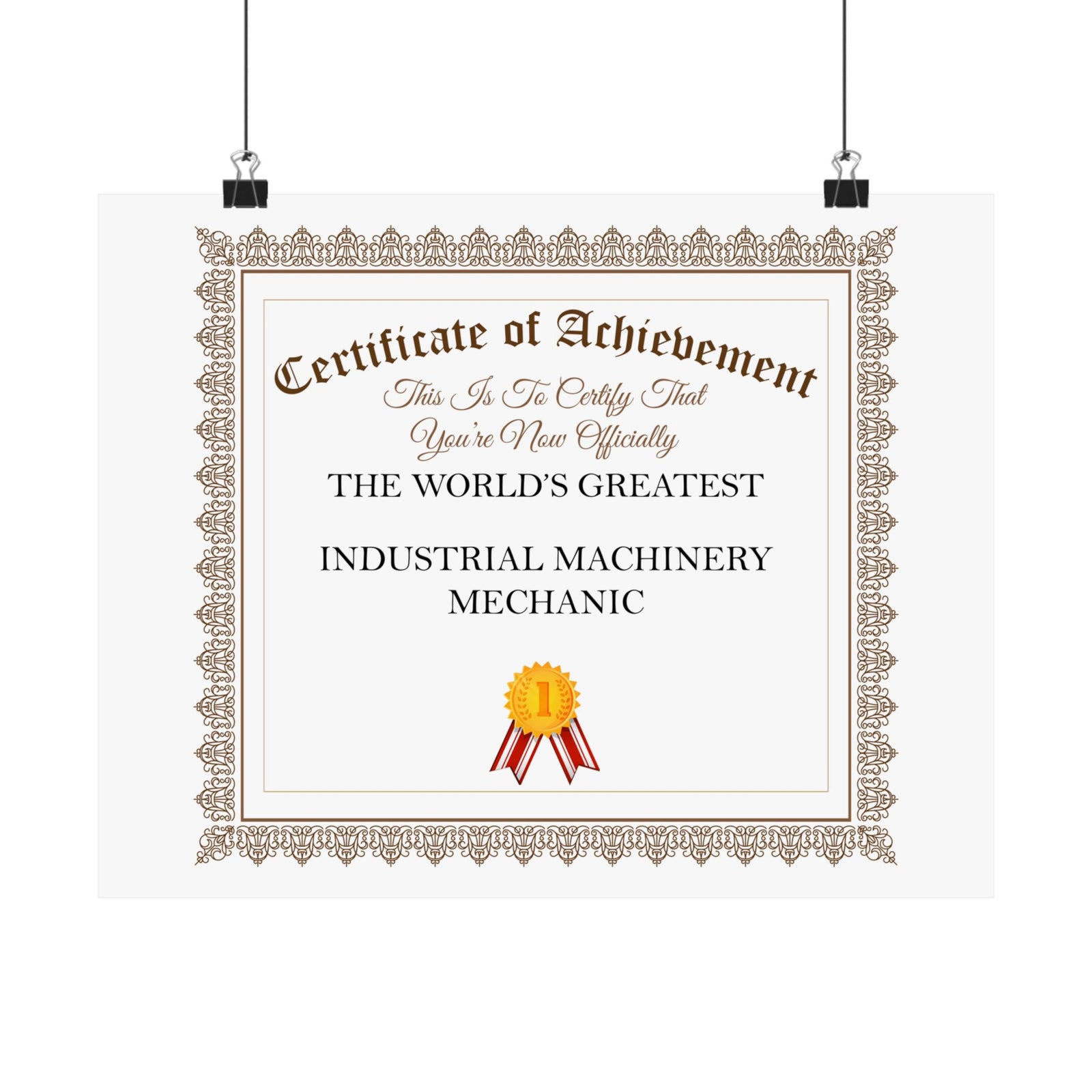 World's Greatest Industrial Machinery Mechanic - 14 in x 11 in Matte Poster