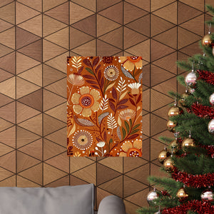 Folk Floral Pattern, Aboriginal Inspired 01 - 18 in x 24 in Matte Poster