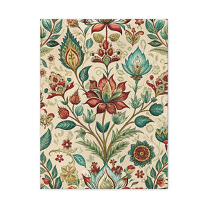 Folk Floral Pattern, Indian Inspired 07 - 18 in x 24 in Matte Canvas, Stretched, 1.25 in