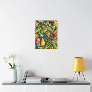 Folk Floral Pattern, Mayan Inspired 01 - 18 in x 24 in Matte Canvas, Stretched, 1.25 in