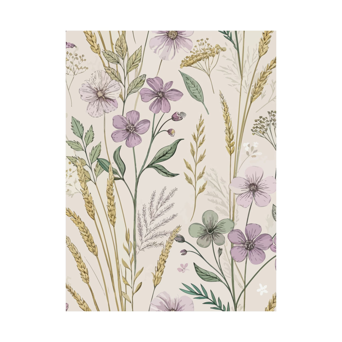 Wildflowers Pattern 059 - 18 in x 24 in Matte Poster
