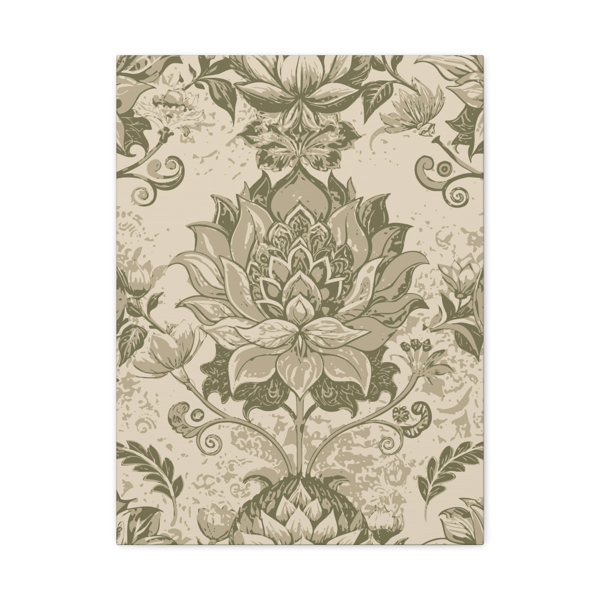 Folk Floral Pattern, Nepalese Inspired 01 - 18 in x 24 in Matte Canvas, Stretched, 1.25 in