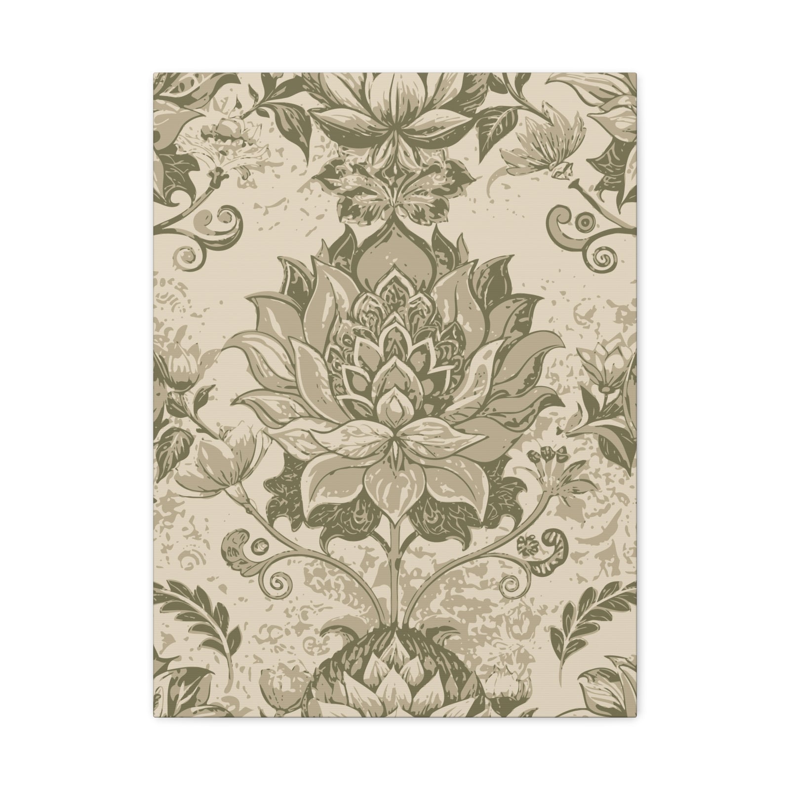 Folk Floral Pattern, Nepalese Inspired 01 - 18 in x 24 in Matte Canvas, Stretched, 1.25 in