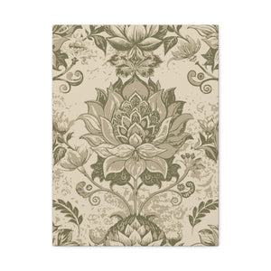 Folk Floral Pattern, Nepalese Inspired 01 - 18 in x 24 in Matte Canvas, Stretched, 1.25 in