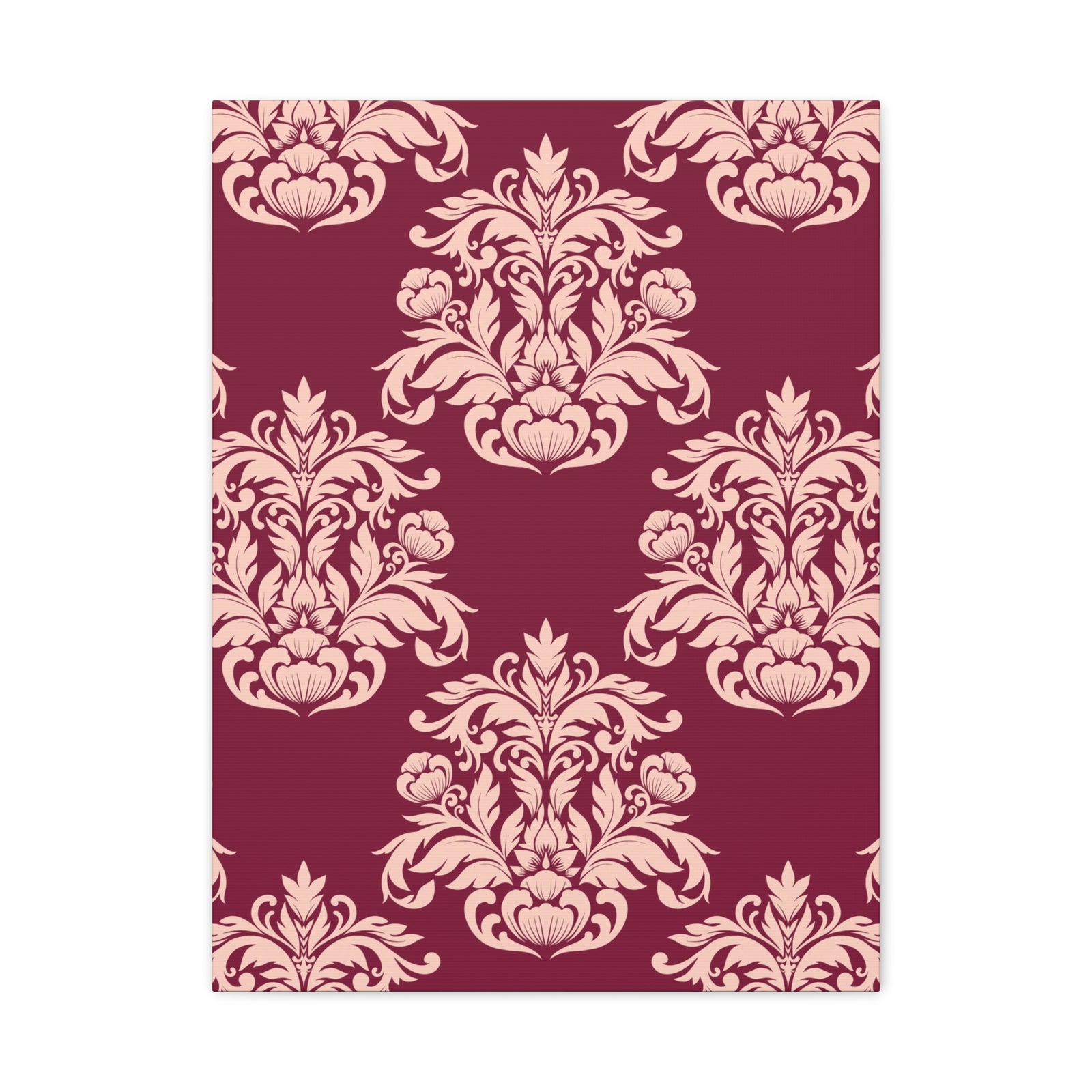 Damask Pattern 021 - 18 in x 24 in Matte Canvas, Stretched, 1.25 in