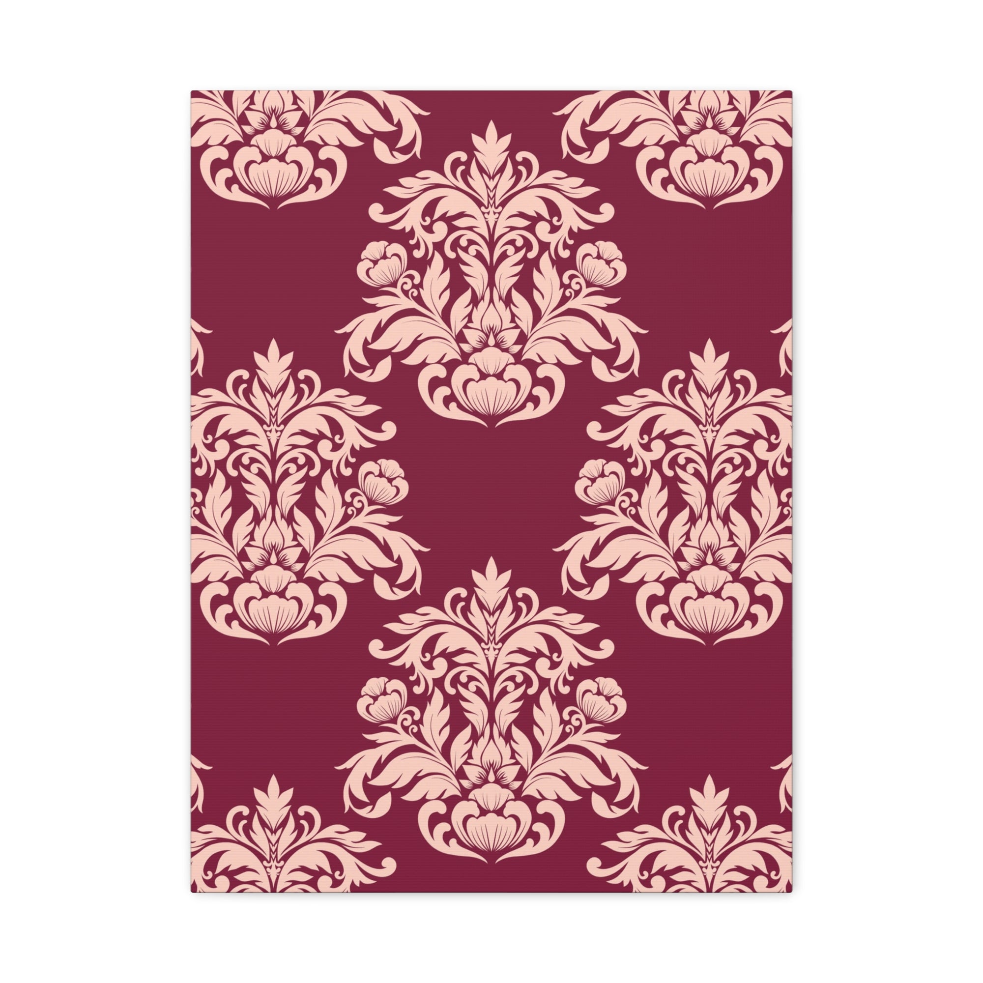 Damask Pattern 021 - 18 in x 24 in Matte Canvas, Stretched, 1.25 in