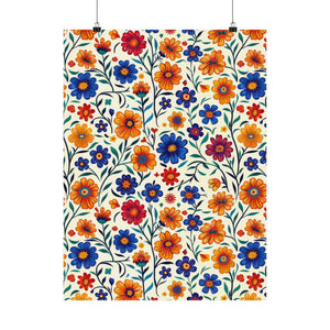 Mexican Floral Fiesta Pattern 001 - 18 in x 24 in Matte Poster