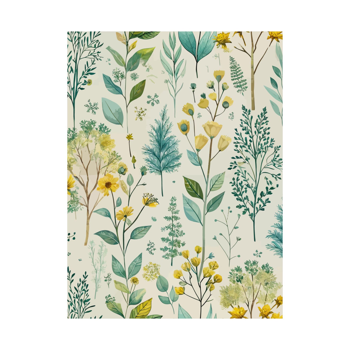 Folk Floral Pattern, Finnish Inspired 01 - 18 in x 24 in Matte Poster