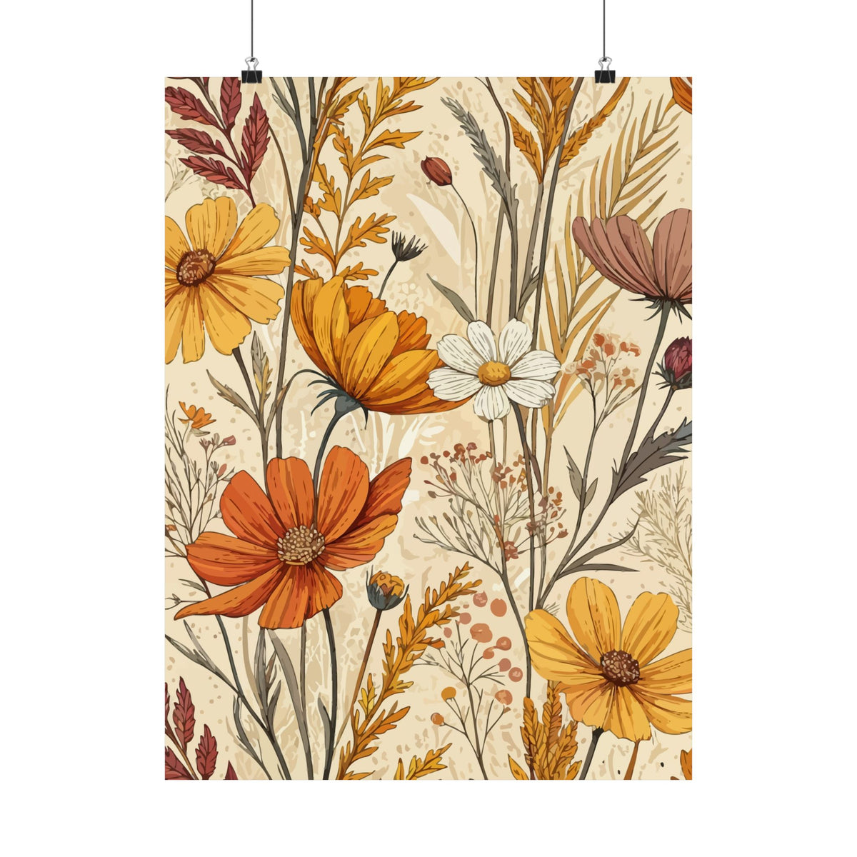 Wildflowers Pattern 019 - 18 in x 24 in Matte Poster