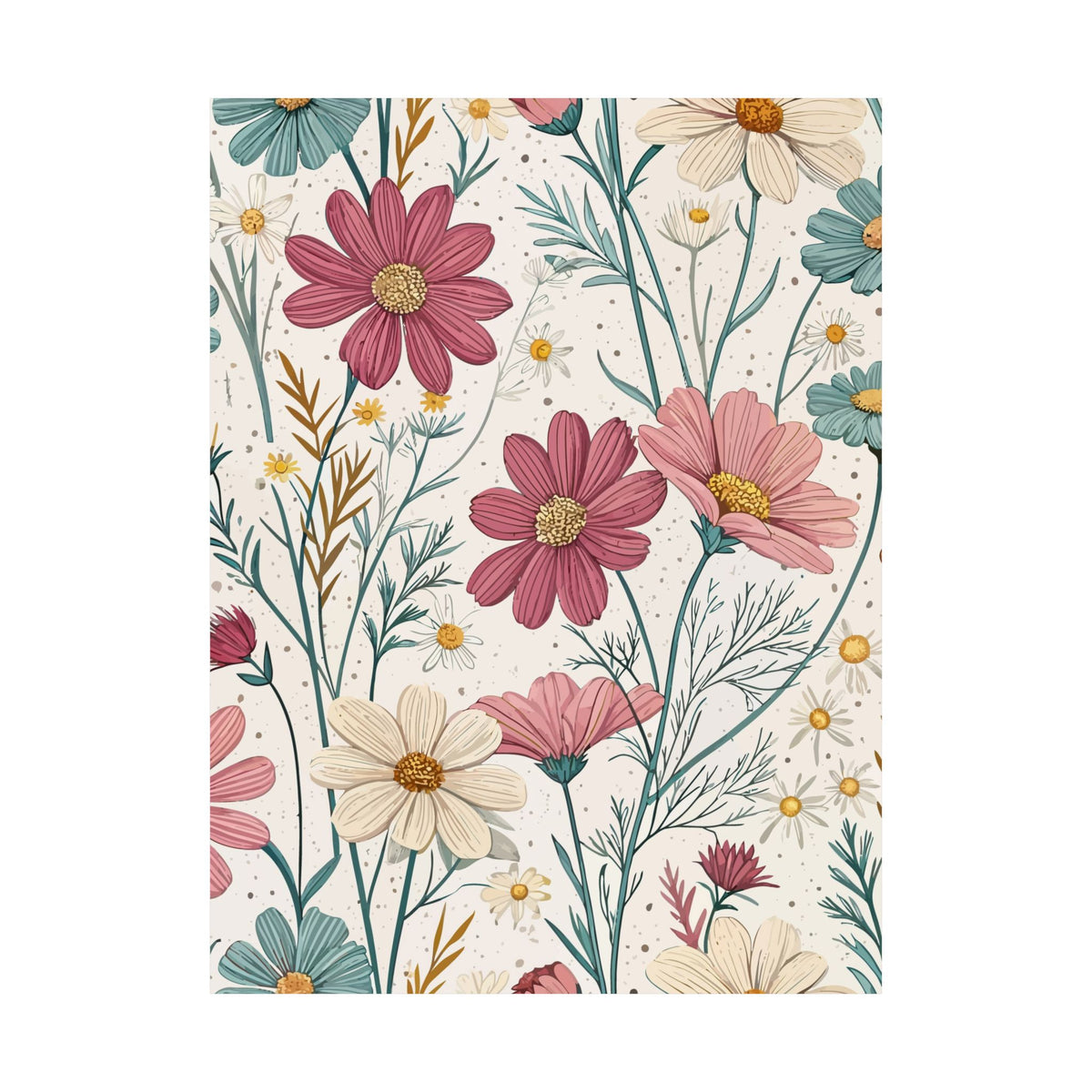Wildflowers Pattern 110 - 18 in x 24 in Matte Poster