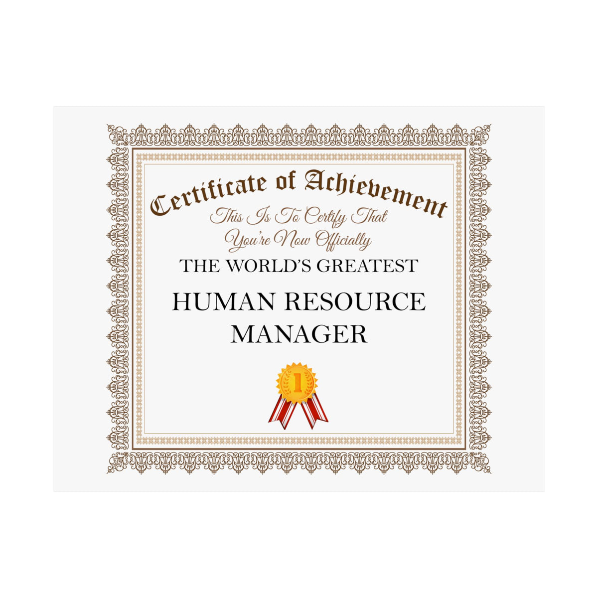 World's Greatest Human Resource Manager - 14 in x 11 in Matte Poster