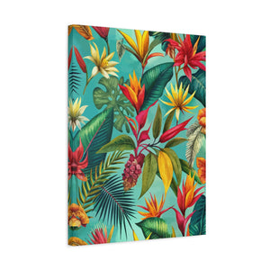 Folk Floral Pattern, Brazilian Inspired 03 - 18 in x 24 in Matte Canvas, Stretched, 1.25 in