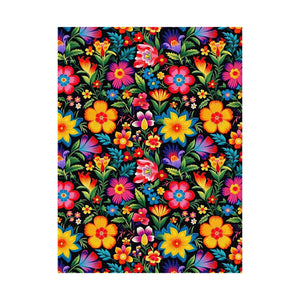 Mexican Floral Fiesta Pattern 030 - 18 in x 24 in Matte Poster