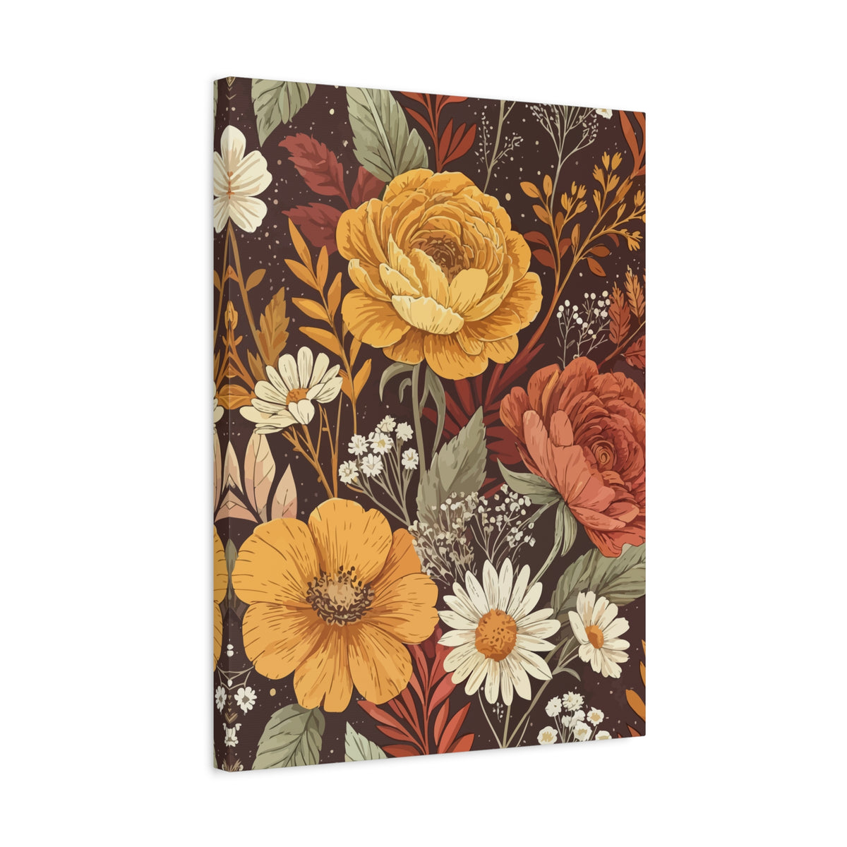 Wildflowers Pattern 026 - 18 in x 24 in Matte Canvas, Stretched, 1.25 in