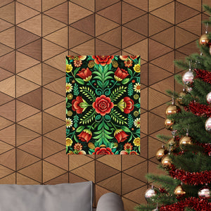 Folk Floral Pattern, Hungarian Inspired 06 - 18 in x 24 in Matte Poster