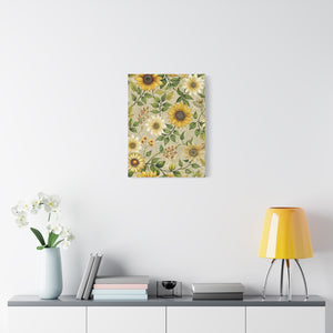 Folk Floral Pattern, Appalachian Inspired 02 - 18 in x 24 in Matte Canvas, Stretched, 1.25 in