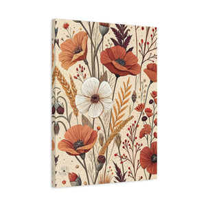 Wildflowers Pattern 035 - 18 in x 24 in Matte Canvas, Stretched, 1.25 in