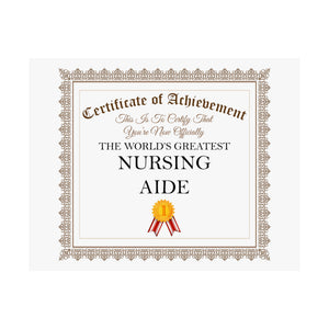 World's Greatest Nursing Aide - 14 in x 11 in Matte Poster