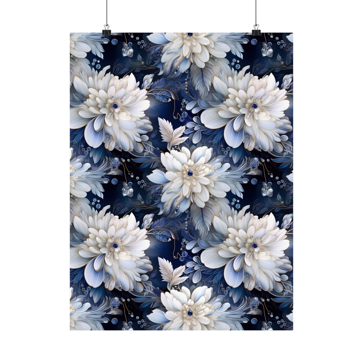 Nocturnal Bloom Pattern 009 - 18 in x 24 in Matte Poster