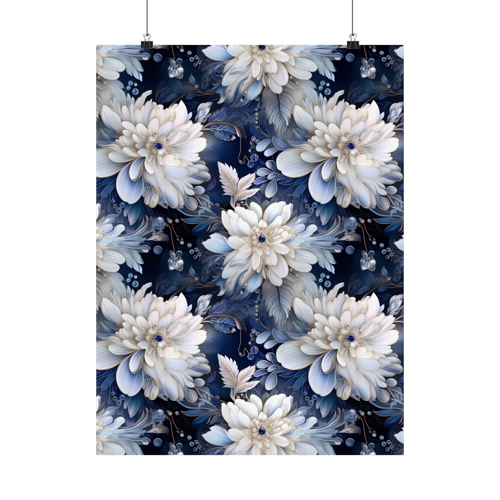 Nocturnal Bloom Pattern 009 - 18 in x 24 in Matte Poster