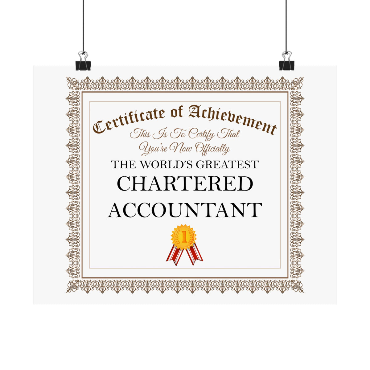 World's Greatest Chartered Accountant - 14 in x 11 in Matte Poster
