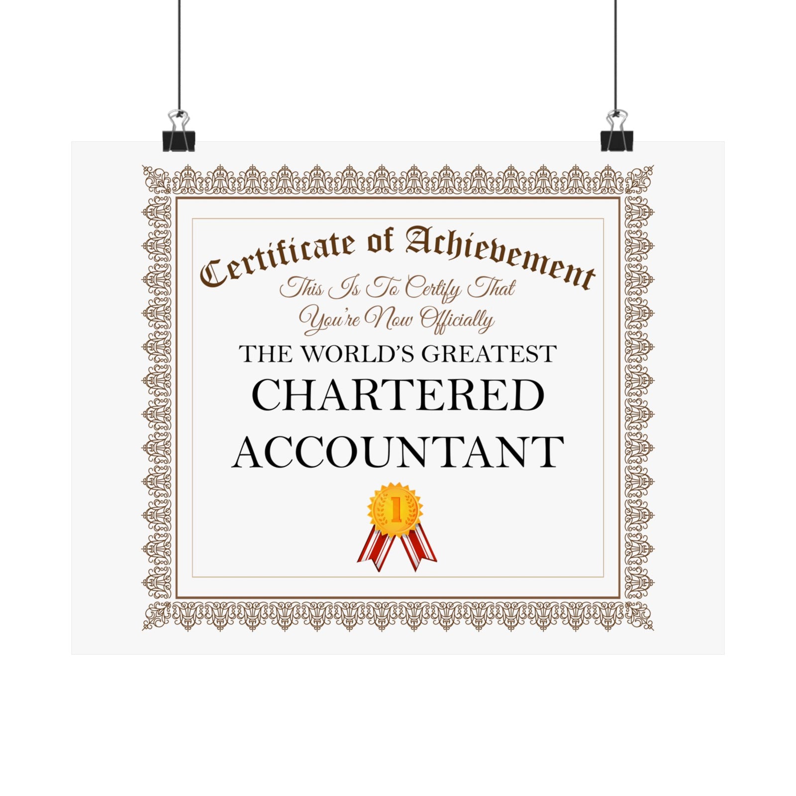 World's Greatest Chartered Accountant - 14 in x 11 in Matte Poster