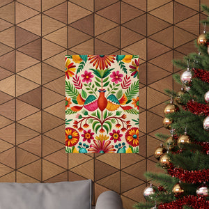 Folk Floral Pattern, Mexican Inspired 03 - 18 in x 24 in Matte Poster