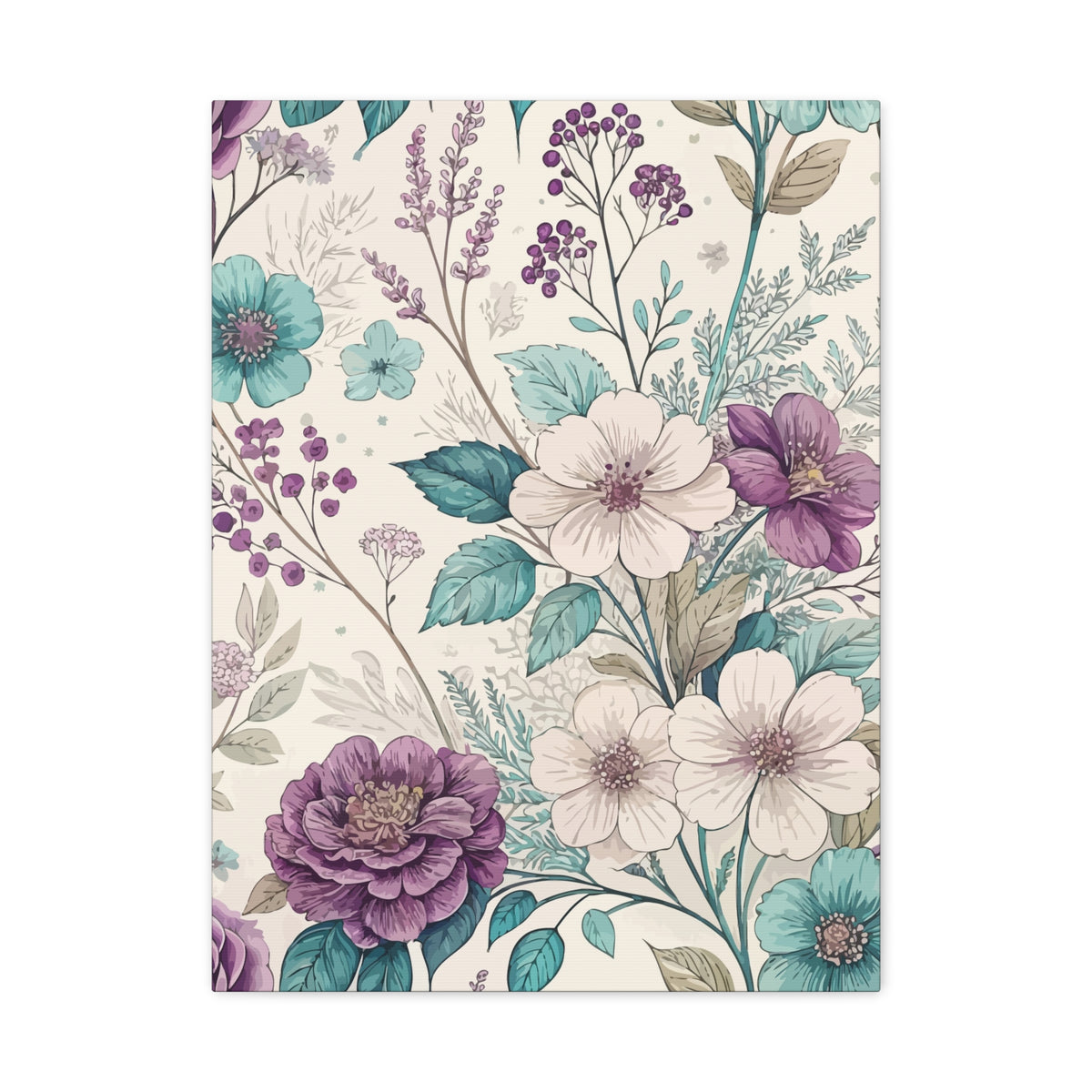 Wildflowers Pattern 163 - 18 in x 24 in Matte Canvas, Stretched, 1.25 in