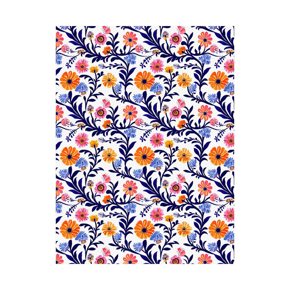 Mexican Floral Fiesta Pattern 022 - 18 in x 24 in Matte Poster