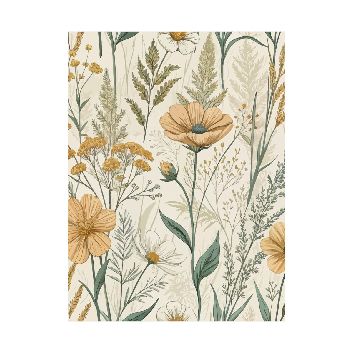 Wildflowers Pattern 162 - 18 in x 24 in Matte Poster