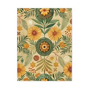 Folk Floral Pattern, Kenyan Inspired 01 - 18 in x 24 in Matte Canvas, Stretched, 1.25 in