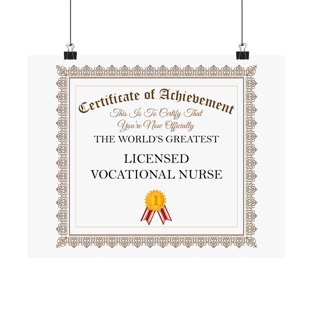 World's Greatest Licensed Vocational Nurse - 14 in x 11 in Matte Poster