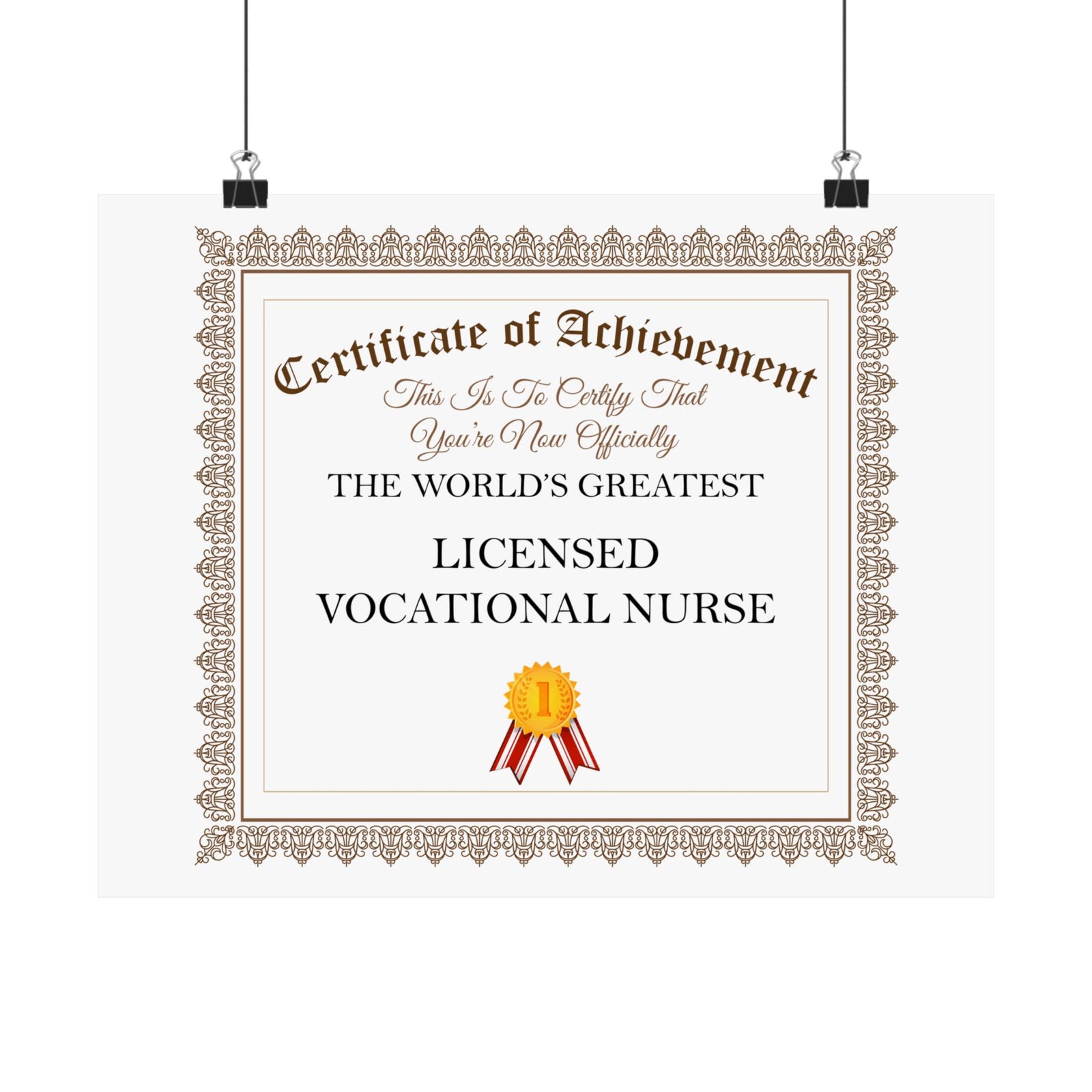 World's Greatest Licensed Vocational Nurse - 14 in x 11 in Matte Poster