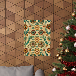 Folk Floral Pattern, Native American Inspired 02 - 18 in x 24 in Matte Poster