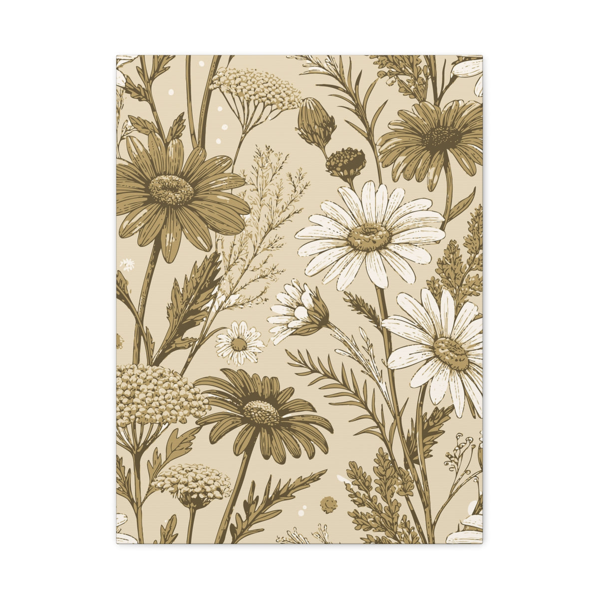Wildflowers Pattern 014 - 18 in x 24 in Matte Canvas, Stretched, 1.25 in