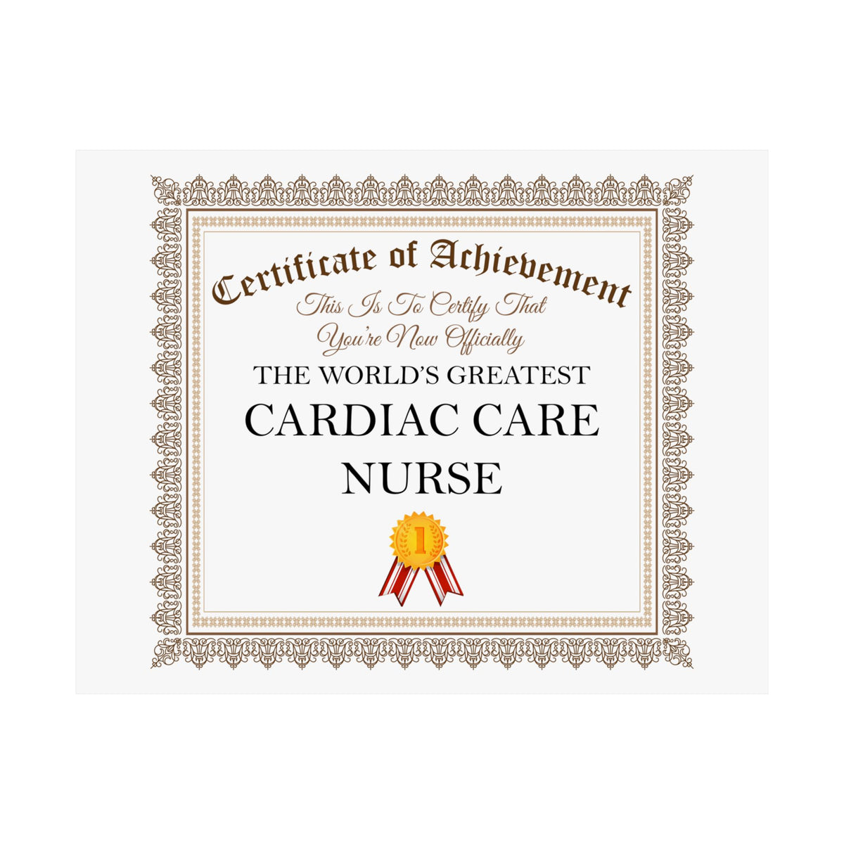 World's Greatest Cardiac Care Nurse - 14 in x 11 in Matte Poster