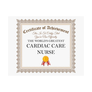 World's Greatest Cardiac Care Nurse - 14 in x 11 in Matte Poster