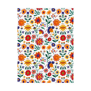 Mexican Floral Fiesta Pattern 024 - 18 in x 24 in Matte Poster