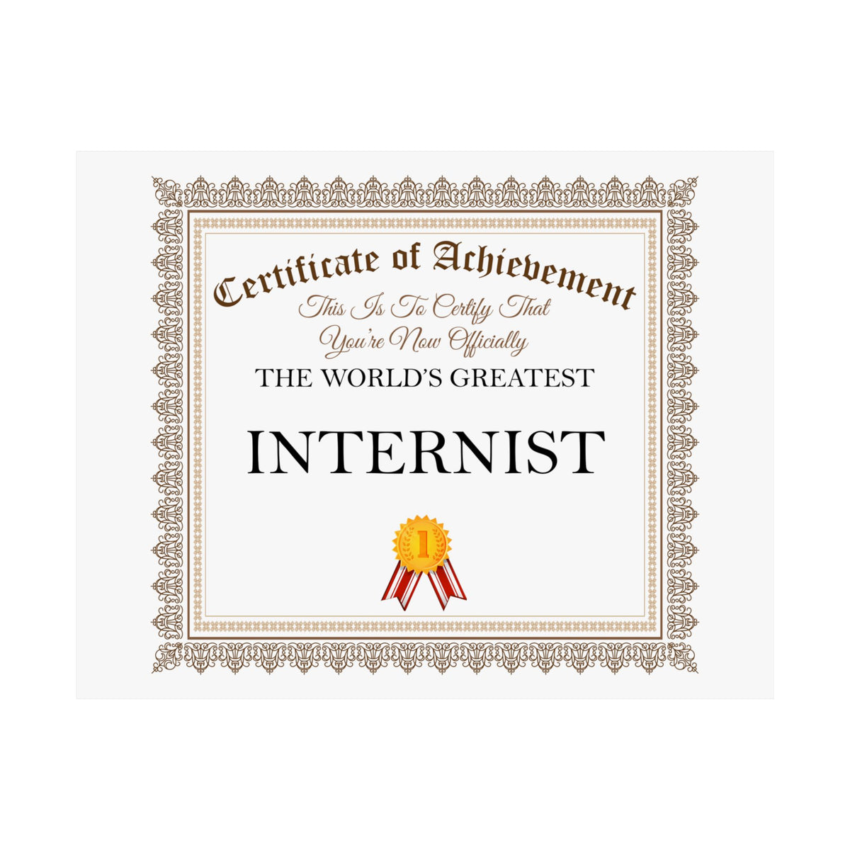 World's Greatest Internist - 14 in x 11 in Matte Poster