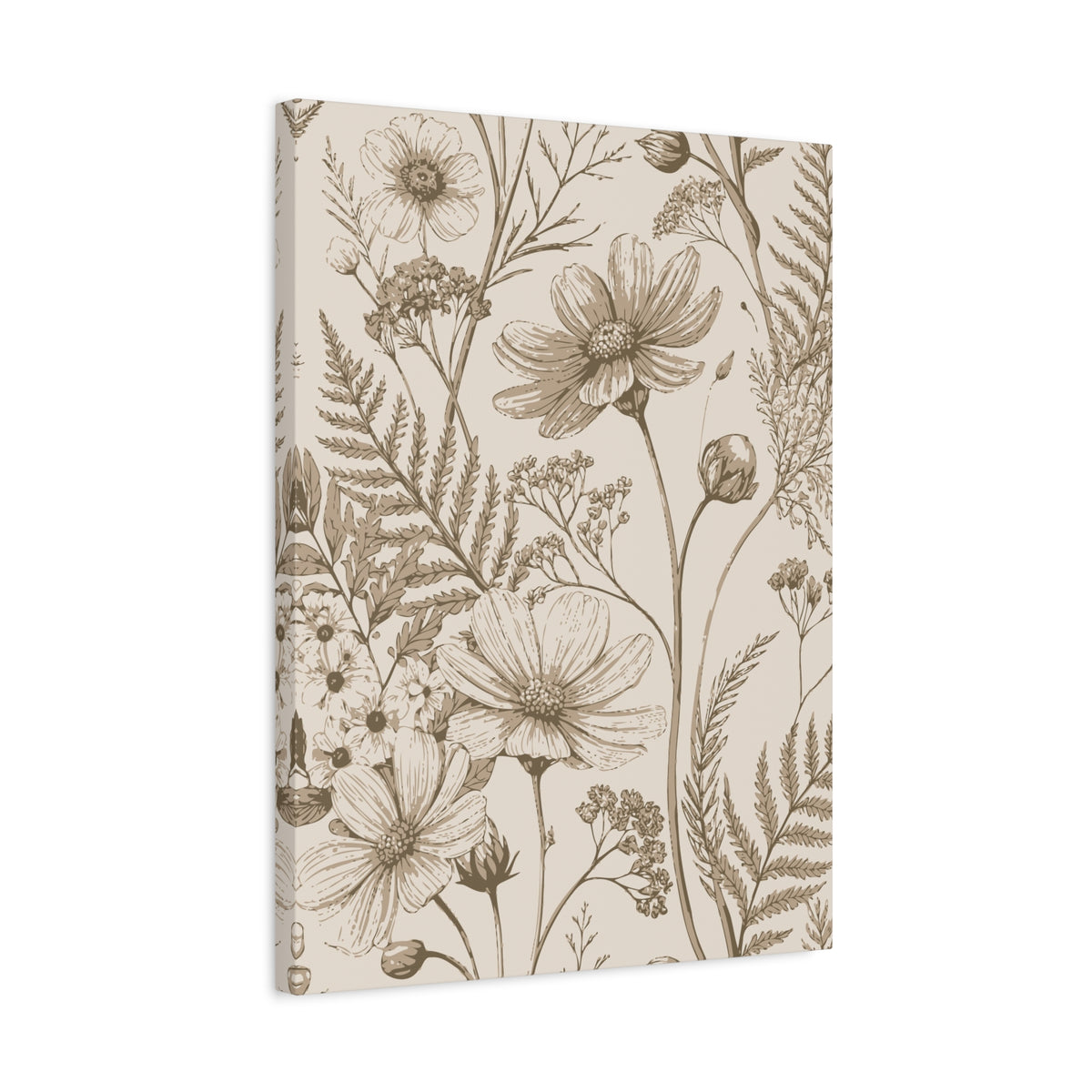 Wildflowers Pattern 091 - 18 in x 24 in Matte Canvas, Stretched, 1.25 in